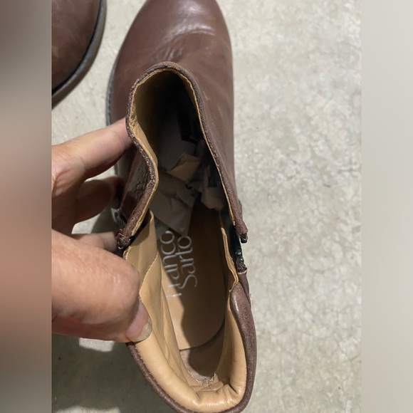 Franco Sarto Womens KEEGAN Boot Leather Doble Zip Flat Ankle Brown Size 8.5 M - Picture 12 of 12